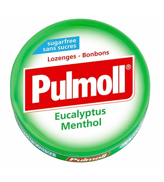 Kẹo ngậm ho không đường bạc hà Pulmoll Eucalyptus Menthol 45g