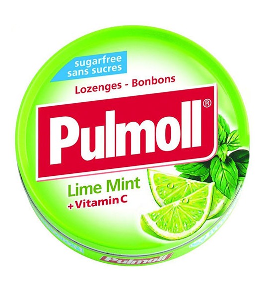 Kẹo ngậm ho không đường vị chanh muối Pulmoll Lime Mint + Vitamin C 45g