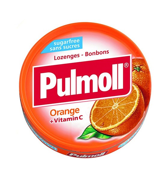 Kẹo ngậm ho không đường vị cam Pulmoll Orange + Vitamin C 45g